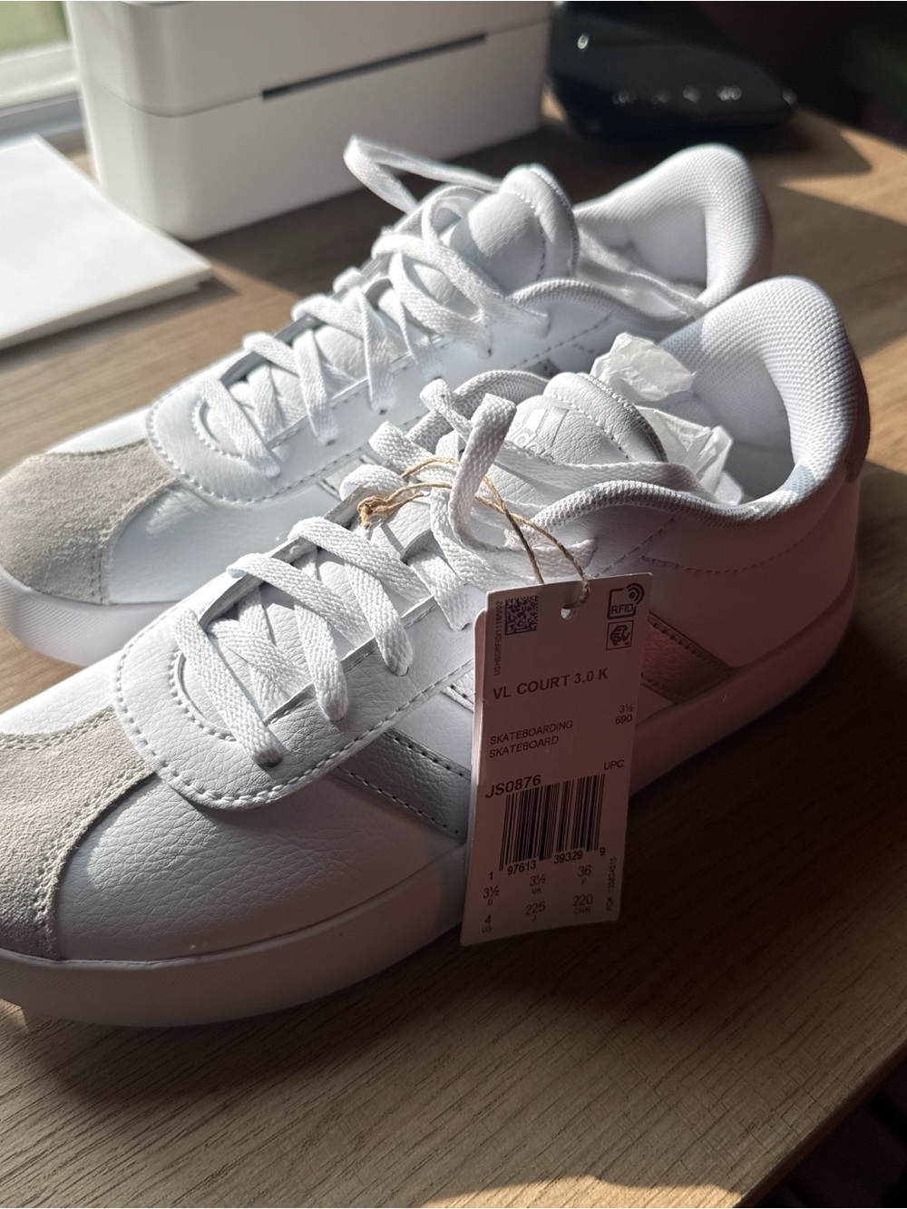 Adidas VL Court 3.0 K Women's White Sneakers